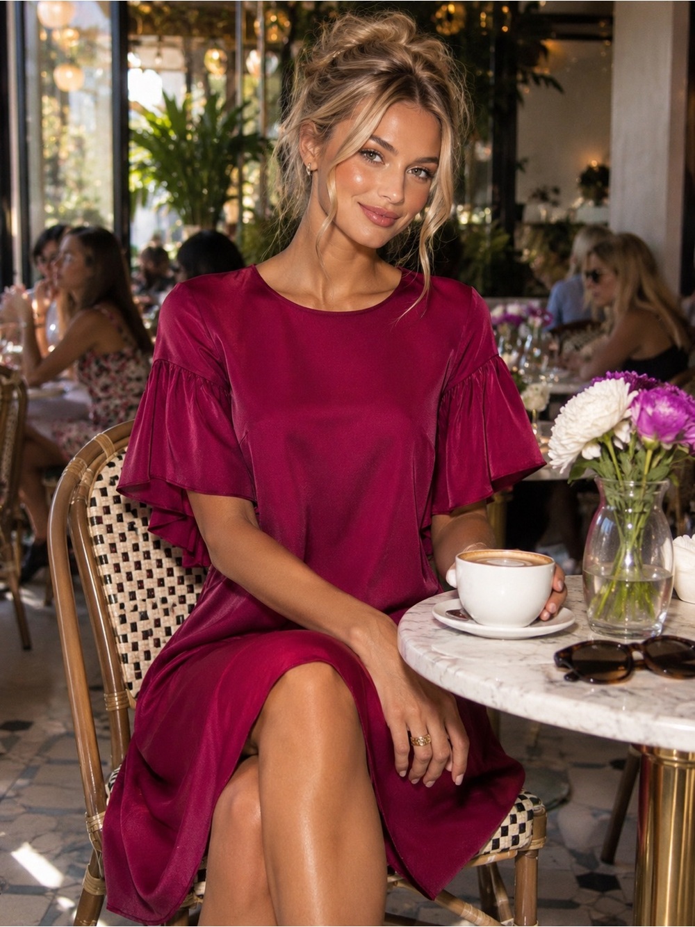 A.L.C. Magenta High-Low Dress
